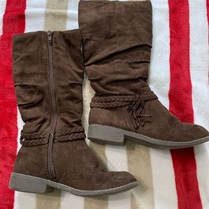 Girls Sonoma brown knee boots size 2